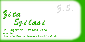 zita szilasi business card